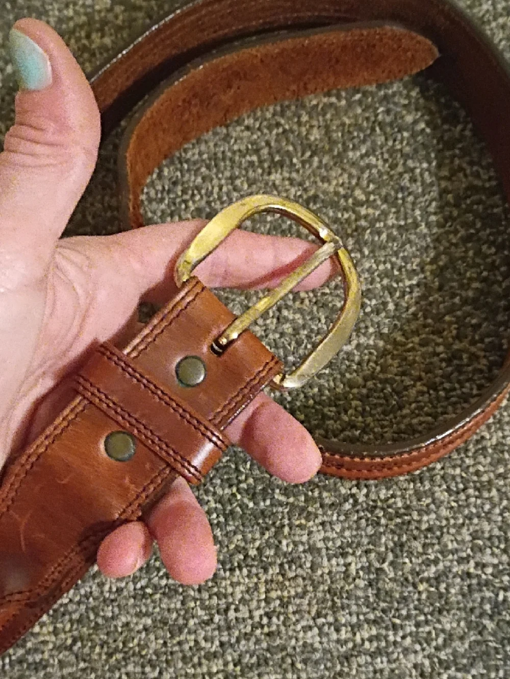 Men's Brown Leather Belt - Classic Casual Style